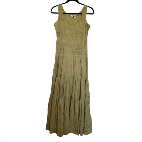 Together Tiered Sleeveless Green Dress - Picture 1 of 7